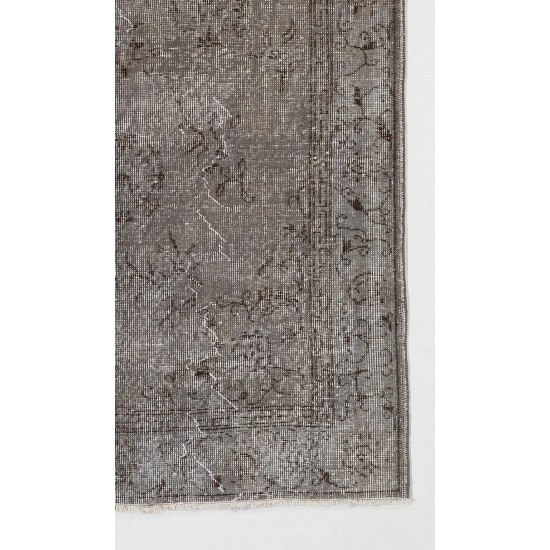 Gray Color OVERDYED Handmade Vintage Turkish Rug