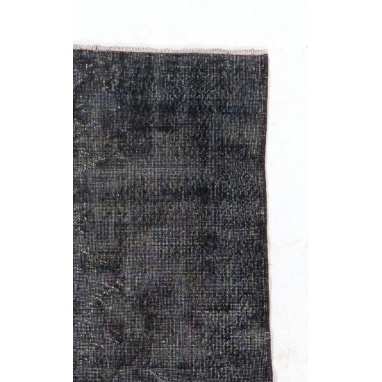 Gray Color OVERDYED Handmade Vintage Turkish Rug