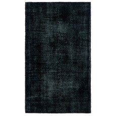 Handmade Turkish Plain Black Wool Rug, Ideal for Contemporary Interiors
