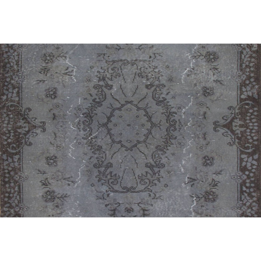 Contemporary Handmade Turkish Area Rug in Gray Color