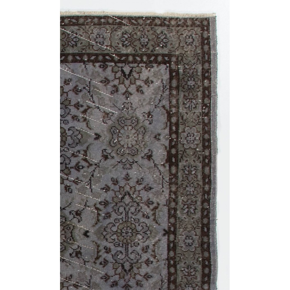 Modern Handmade Upcycled Turkish Rug in Gray Color