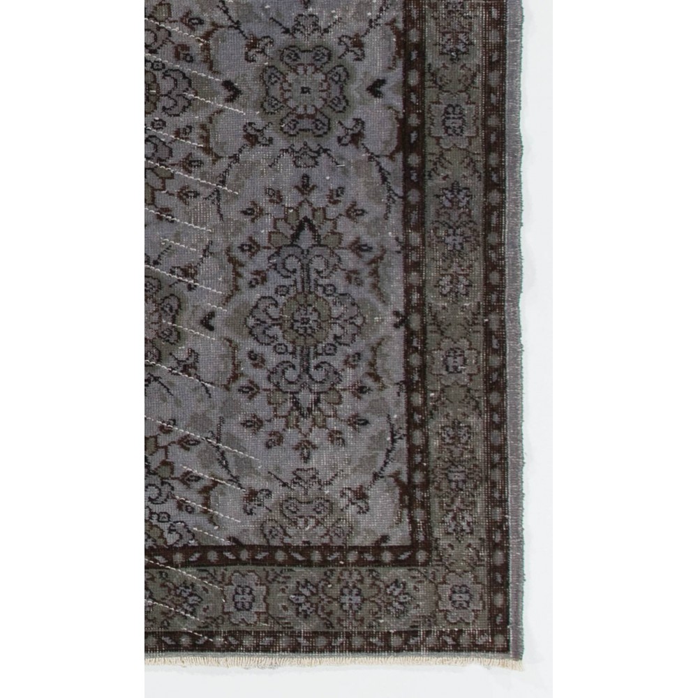 Modern Handmade Upcycled Turkish Rug in Gray Color