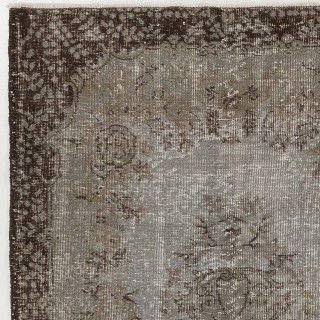 Modern Handmade Upcycled Turkish Rug in Gray Color
