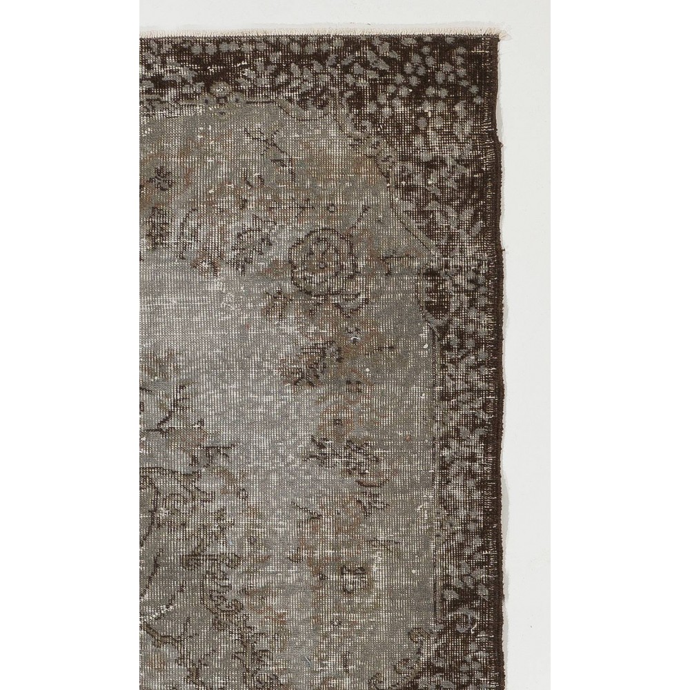 Modern Handmade Upcycled Turkish Rug in Gray Color