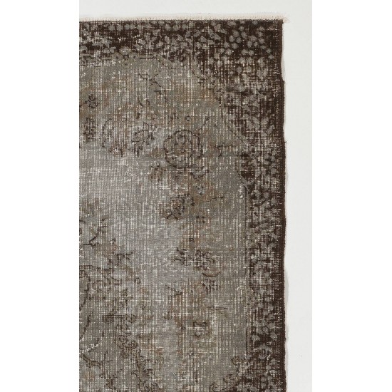 Gray Color OVERDYED Handmade Vintage Turkish Rug