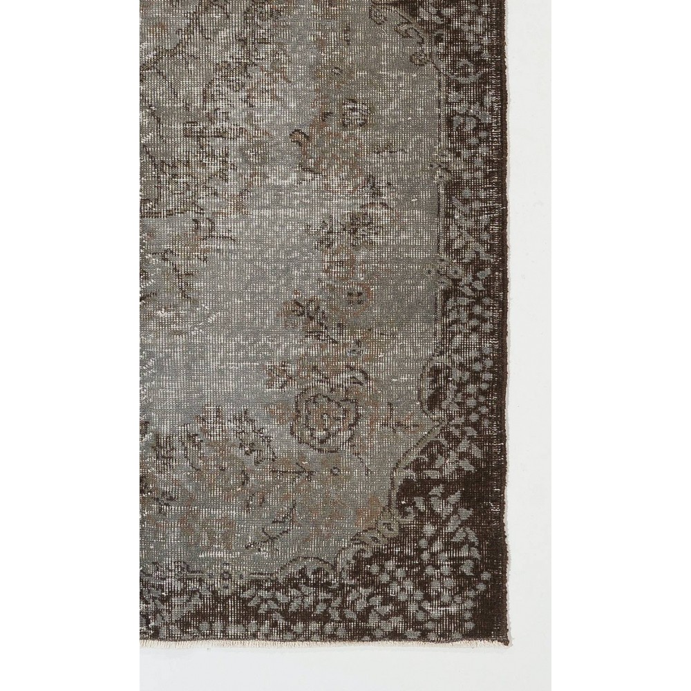 Modern Handmade Upcycled Turkish Rug in Gray Color