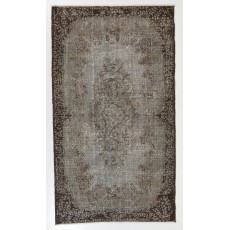 Modern Handmade Upcycled Turkish Rug in Gray Color