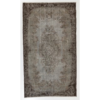 Modern Handmade Upcycled Turkish Rug in Gray Color