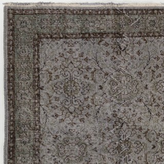 Modern Handmade Upcycled Turkish Rug in Gray Color