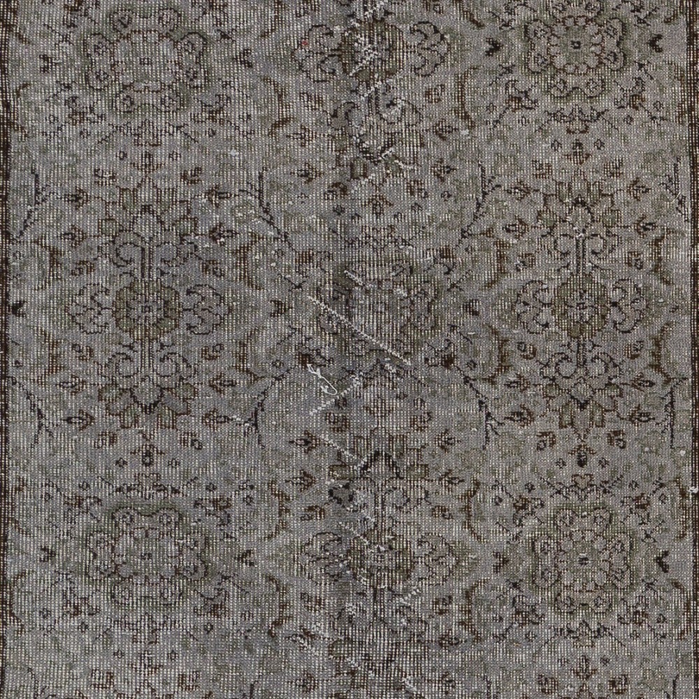 Modern Handmade Upcycled Turkish Rug in Gray Color