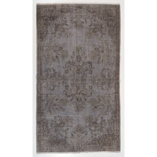 Gray Color OVERDYED Handmade Vintage Turkish Rug Gray Color OVERDYED Handmade Vintage Turkish Rug