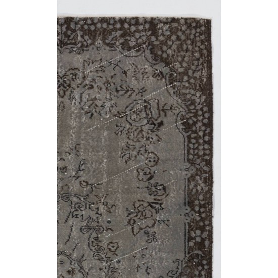 Gray Color OVERDYED Handmade Vintage Turkish Rug Gray Color OVERDYED Handmade Vintage Turkish Rug