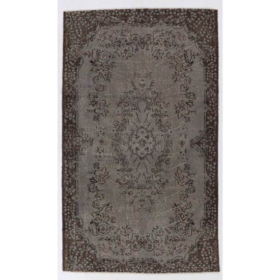 Gray Color OVERDYED Handmade Vintage Turkish Rug Gray Color OVERDYED Handmade Vintage Turkish Rug