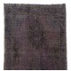 Hand-knotted Vintage Turkish Runner Rug Over-dyed in Gray for Hallway Decor Hand-knotted Vintage Turkish Runner Rug Over-dyed in Gray for Hallway Decor