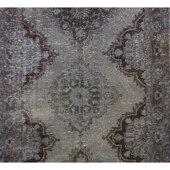 Gray Color OVERDYED Handmade Vintage Turkish Runner Gray Color OVERDYED Handmade Vintage Turkish Runner