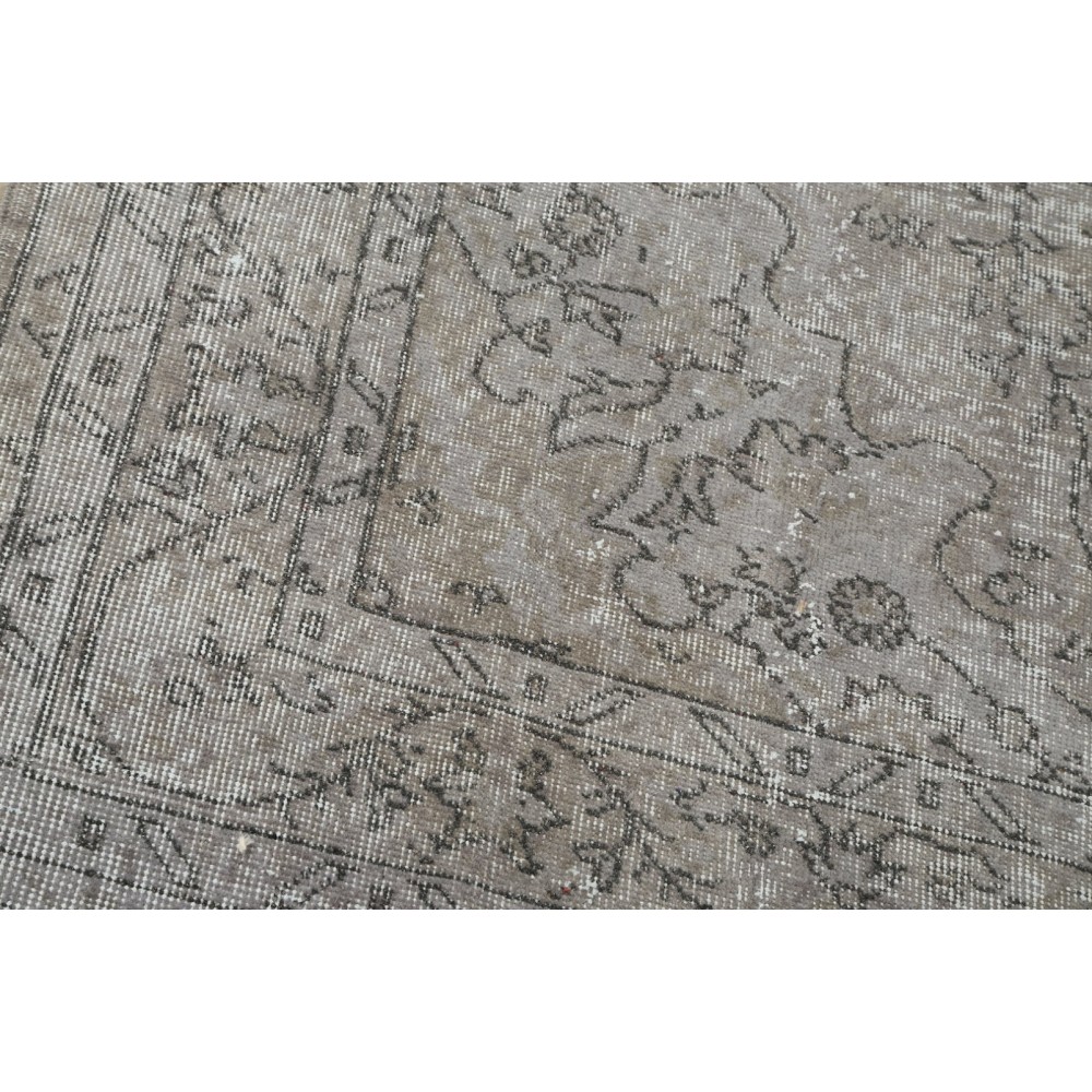 Modern Handmade Turkish Wool Area Rug Overdyed in Gray Color