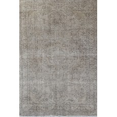 Modern Handmade Turkish Wool Area Rug Overdyed in Gray Color