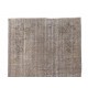 Distressed Vintage Handmade Turkish Rug Over-dyed in Gray Color. Woolen Floor Covering
