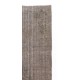 Distressed Vintage Handmade Turkish Rug Over-dyed in Gray Color. Woolen Floor Covering Distressed Vintage Handmade Turkish Rug Over-dyed in Gray Color. Woolen Floor Covering