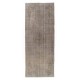 Distressed Vintage Handmade Turkish Rug Over-dyed in Gray Color. Woolen Floor Covering