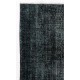 Upcycled Handmade Turkish Area Rug Over-Dyed in Black