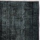 Vintage Handmade Turkish Area Rug Over-Dyed in Black Color