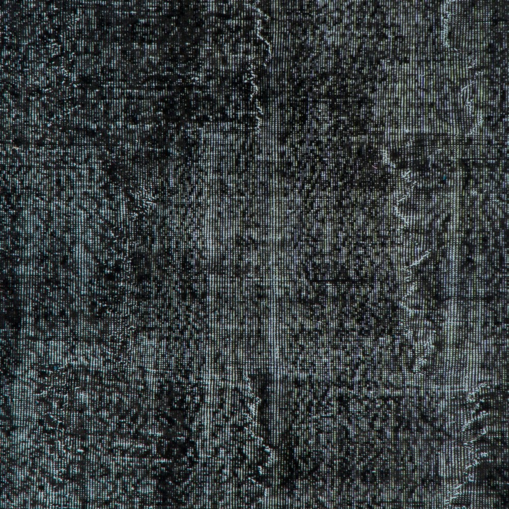 Vintage Handmade Turkish Area Rug Over-Dyed in Black Color