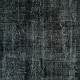 Vintage Handmade Turkish Area Rug Over-Dyed in Black Color