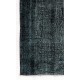Upcycled Handmade Turkish Area Rug Over-Dyed in Black