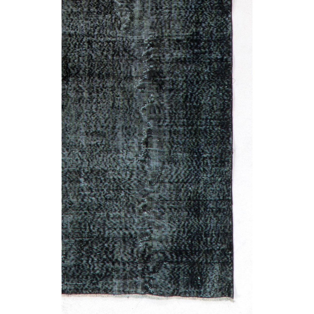Upcycled Handmade Turkish Area Rug Over-Dyed in Black
