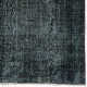 Vintage Handmade Turkish Area Rug Over-Dyed in Black Color