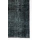 Upcycled Handmade Turkish Area Rug Over-Dyed in Black