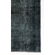 Home and Office Decor Handmade Turkish Area Rug Over-Dyed in Black