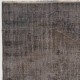 Gray Color Overdyed Handmade Vintage Turkish Rug