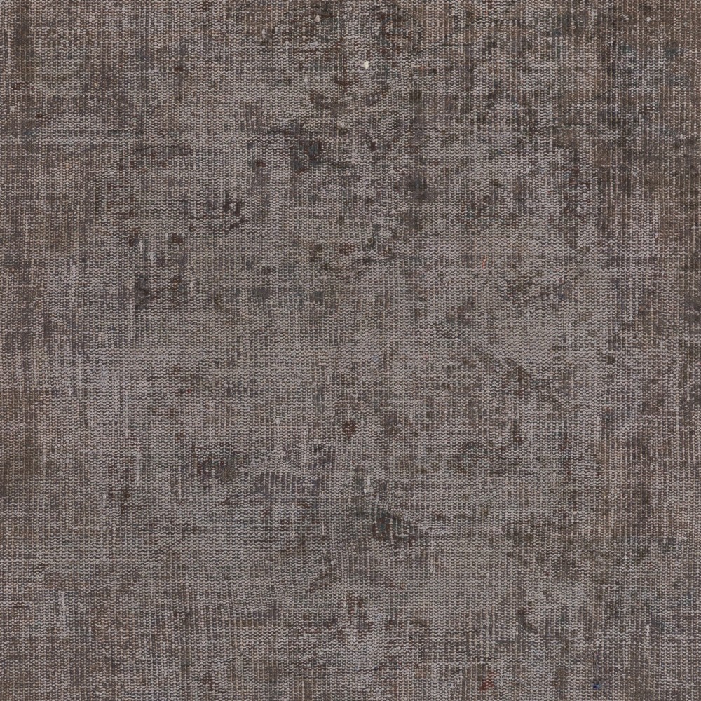 Gray Color Overdyed Handmade Vintage Turkish Rug