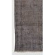 Gray Color Overdyed Handmade Vintage Turkish Rug