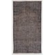 Gray Color Overdyed Handmade Vintage Turkish Rug