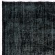 Distressed Vintage Turkish Rug Overdyed in Black