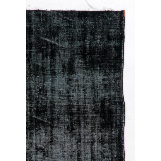 Black Color OVERDYED Distressed Vintage Turkish Rug Black Color OVERDYED Distressed Vintage Turkish Rug