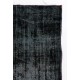 Black Color OVERDYED Distressed Vintage Turkish Rug