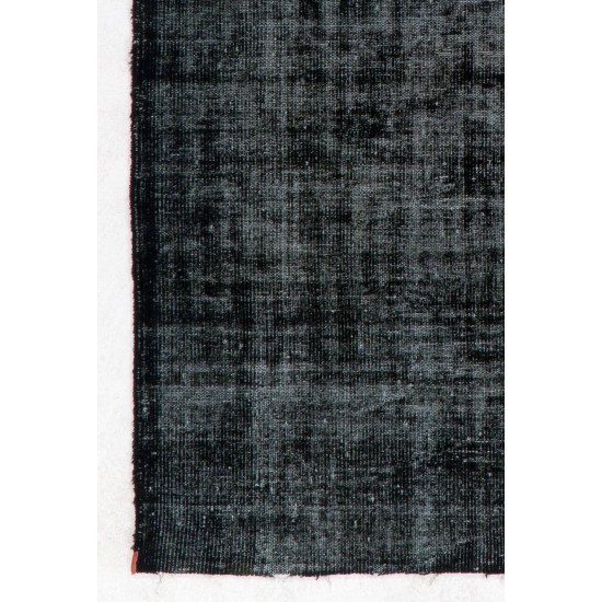 Black Color OVERDYED Distressed Vintage Turkish Rug Black Color OVERDYED Distressed Vintage Turkish Rug