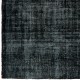 Distressed Vintage Turkish Rug Overdyed in Black