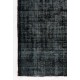 Black Color Overdyed Distressed Vintage Turkish Rug
