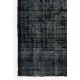 Black Color OVERDYED Distressed Vintage Turkish Rug