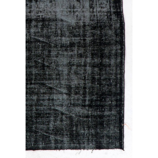 Black Color OVERDYED Distressed Vintage Turkish Rug Black Color OVERDYED Distressed Vintage Turkish Rug