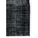 Black Color Overdyed Distressed Vintage Turkish Rug