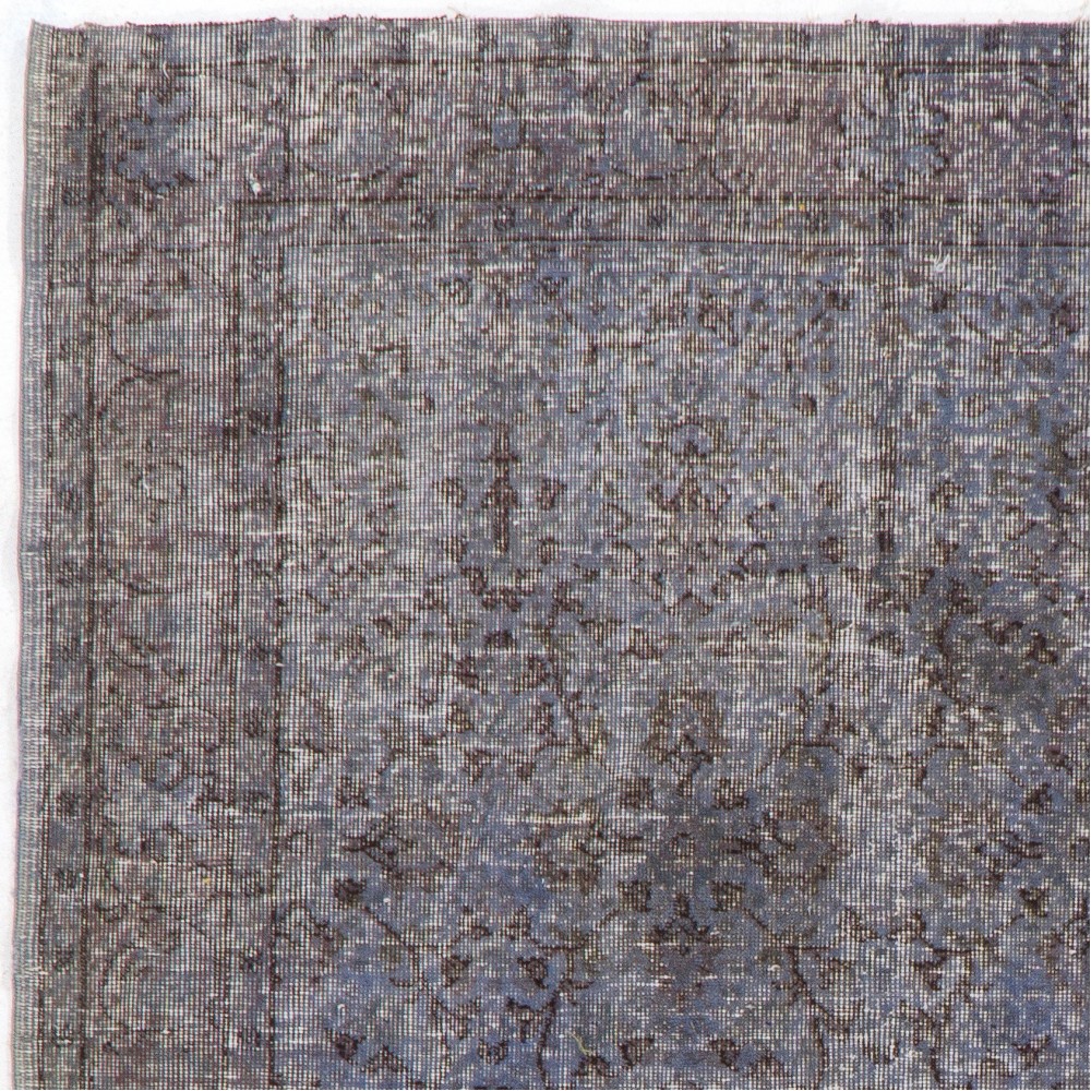 Gray Color Overdyed Handmade Vintage Turkish Rug. Great 4 Modern Interiors