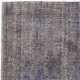 Gray Color Overdyed Handmade Vintage Turkish Rug. Great 4 Modern Interiors