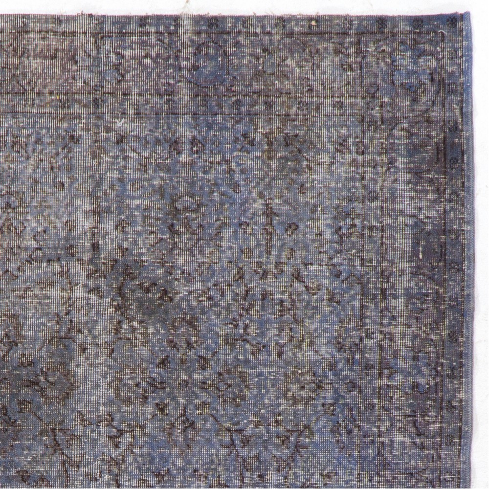 Gray Color Overdyed Handmade Vintage Turkish Rug. Great 4 Modern Interiors