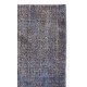 Gray Color Overdyed Handmade Vintage Turkish Rug. Great 4 Modern Interiors